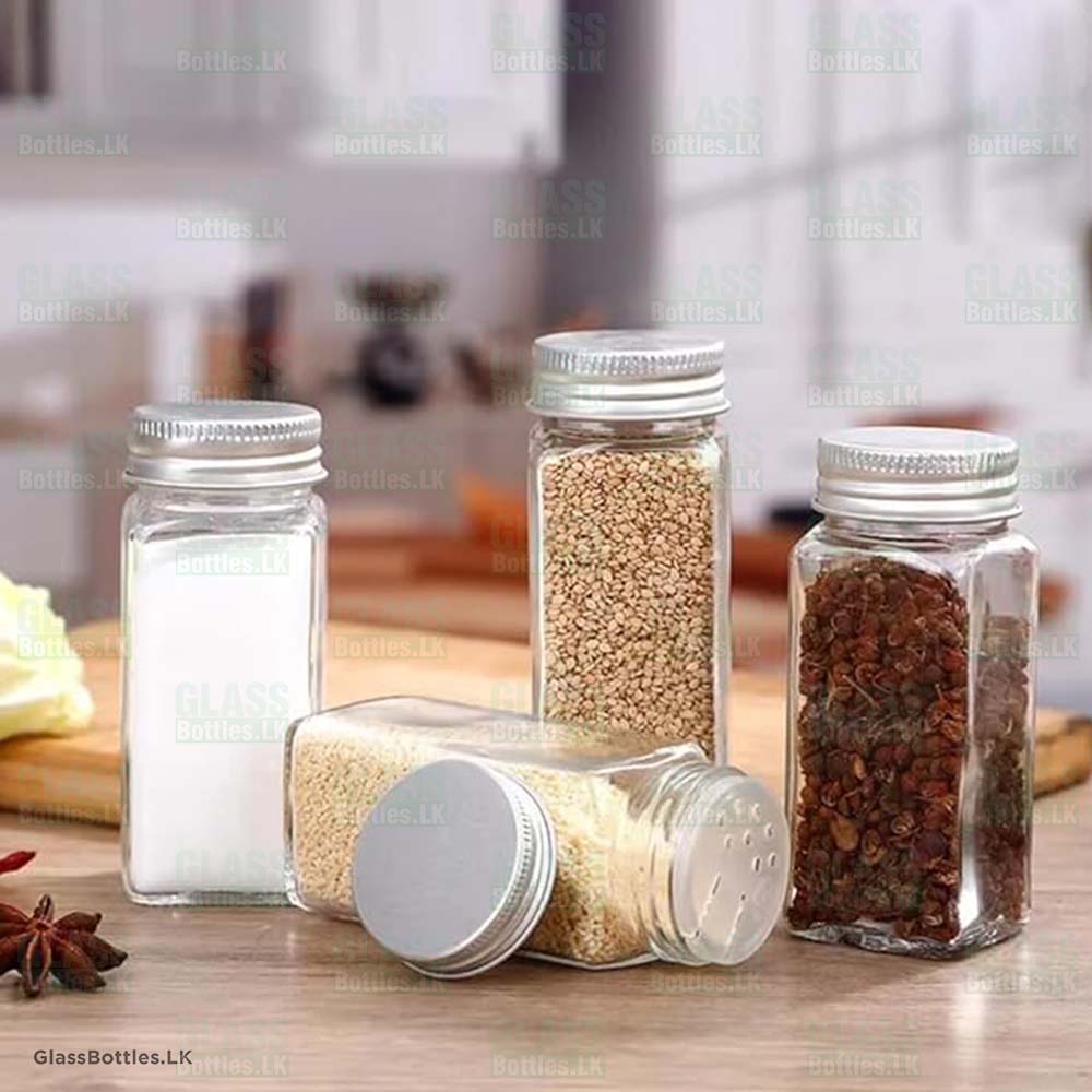 100ml Square Glass Spice Jar - Image 4
